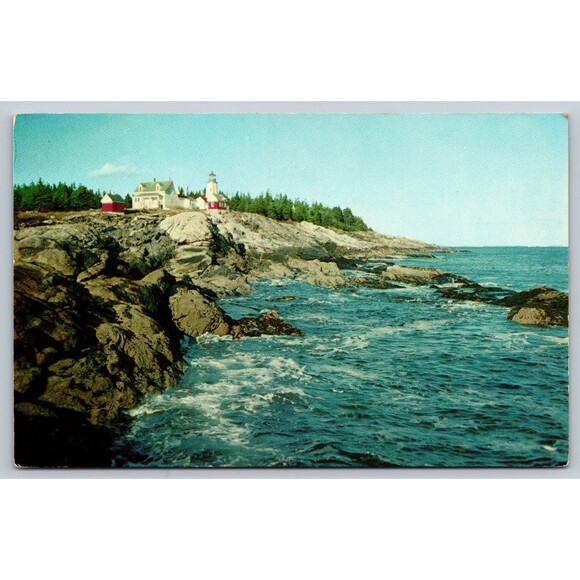 Postcard Maine Bristol Pemaquid Lighthouse on Rockbound Coast c1950s ME Unposted - Picture 1 of 2